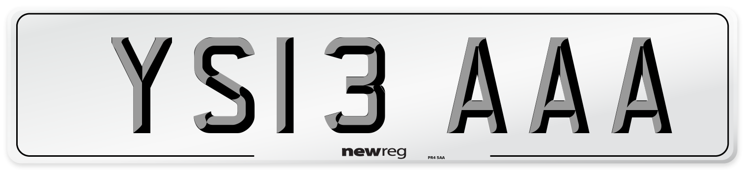 YS13 AAA Number Plate from New Reg